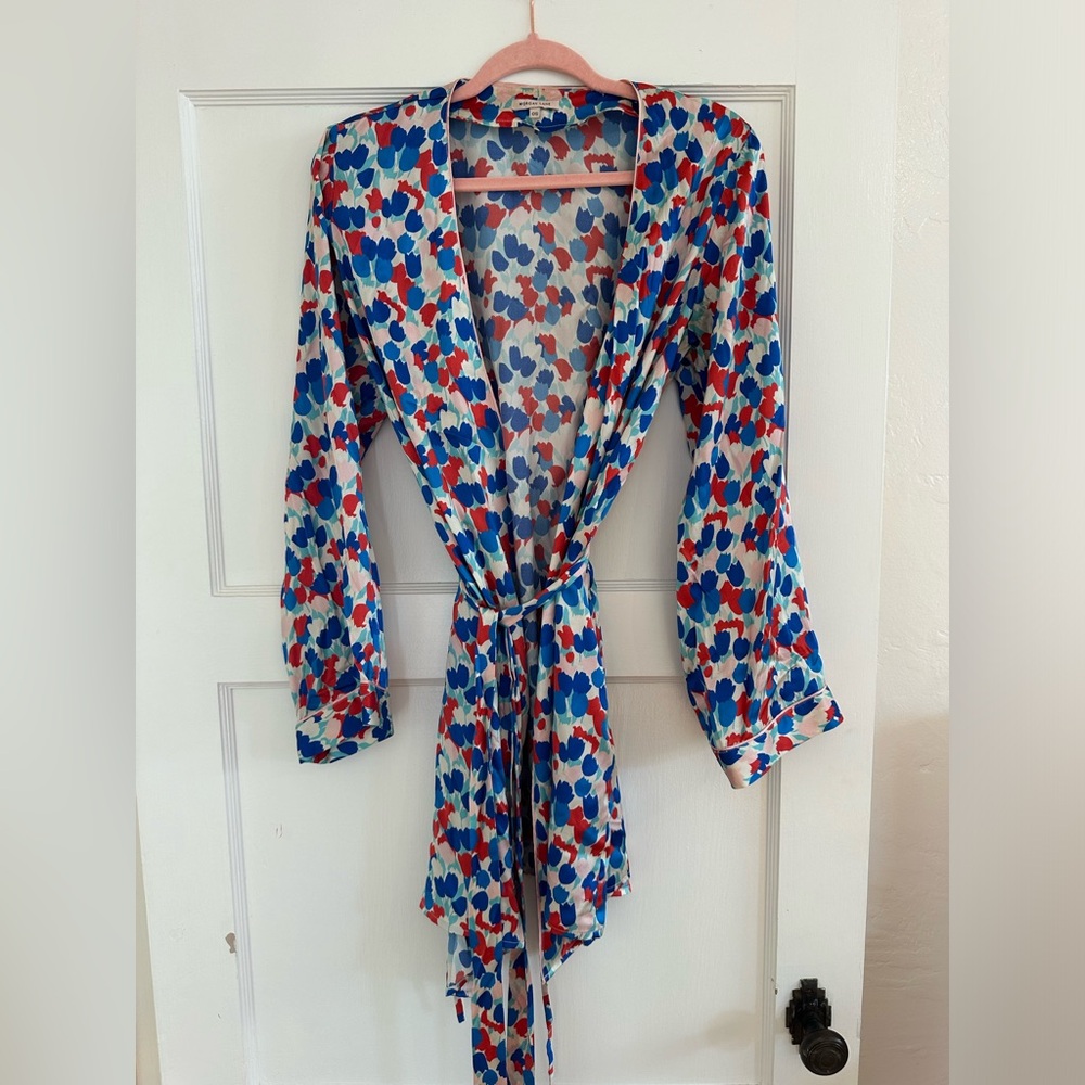 Colorful silk Morgan Lane kimono robe